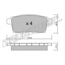 890.0 TRUSTING Комплект тормозных колодок, дисковый тормоз