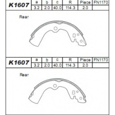 K1607 ASIMCO Комплект тормозных колодок