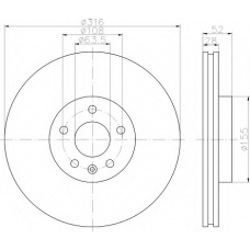 8DD 355 114-091 HELLA Тормозной диск