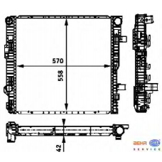 8MK 376 721-121 HELLA Радиатор, охлаждение двигателя