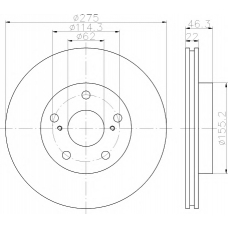 8DD 355 114-271 HELLA PAGID Тормозной диск