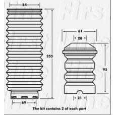 FPK7008 FIRST LINE Пылезащитный комплект, амортизатор
