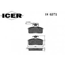 180371 ICER Комплект тормозных колодок, дисковый тормоз
