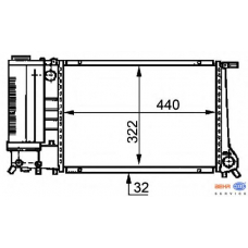 8MK 376 717-464 HELLA Радиатор, охлаждение двигателя