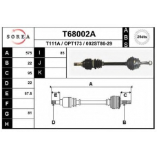 T68002A EAI Приводной вал