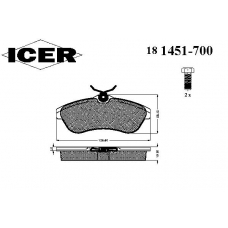 181451-700 ICER Комплект тормозных колодок, дисковый тормоз