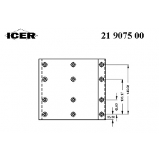21 9075 00 ICER Комплект тормозных башмаков, барабанные тормоза