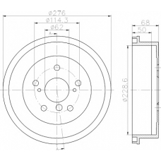 8DT 355 300-801 HELLA PAGID Тормозной барабан