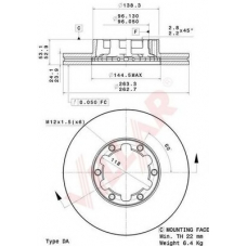 628.0924 VILLAR Тормозной диск