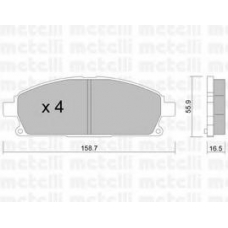 22-0406-0 METELLI Комплект тормозных колодок, дисковый тормоз