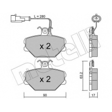 22-0059-2 METELLI Комплект тормозных колодок, дисковый тормоз