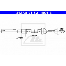 24.3728-0113.2 ATE Трос, управление сцеплением