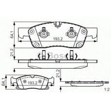 0 986 TB3 215 BOSCH Комплект тормозных колодок, дисковый тормоз