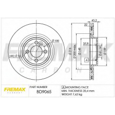 BD-9065 FREMAX Тормозной диск