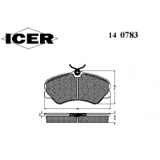140783 ICER Комплект тормозных колодок, дисковый тормоз