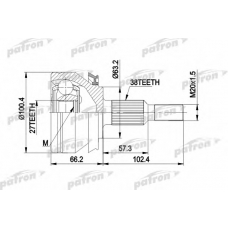 PCV4032 PATRON Шарнирный комплект, приводной вал