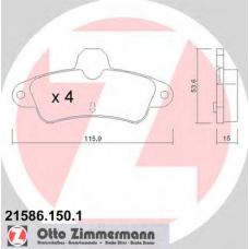 21586.150.1 ZIMMERMANN Комплект тормозных колодок, дисковый тормоз