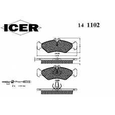 141102 ICER Комплект тормозных колодок, дисковый тормоз