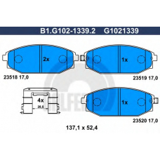 B1.G102-1339.2 GALFER Комплект тормозных колодок, дисковый тормоз