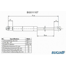 BGS11107 BUGIAD Газовая пружина, крышка багажник