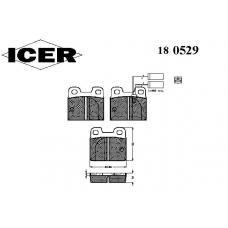 180529 ICER Комплект тормозных колодок, дисковый тормоз