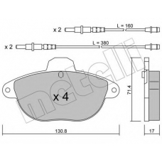 22-0290-0 METELLI Комплект тормозных колодок, дисковый тормоз