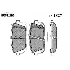 181827 ICER Комплект тормозных колодок, дисковый тормоз
