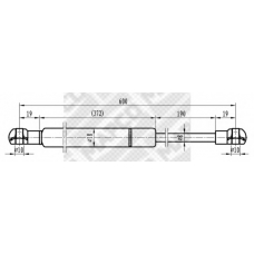 91611 MAPCO Газовая пружина, крышка багажник