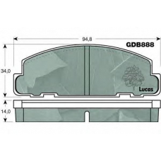 GDB888 TRW Комплект тормозных колодок, дисковый тормоз