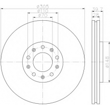 8DD 355 116-641 HELLA Тормозной диск