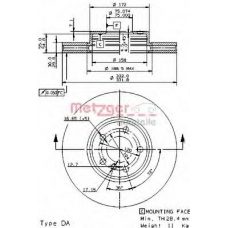 24896 METZGER Тормозной диск