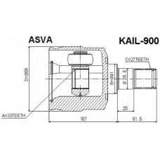KAIL-900 ASVA Шарнирный комплект, приводной вал