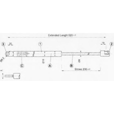 95 65 95-92 JOHNS Газовая пружина, крышка багажник