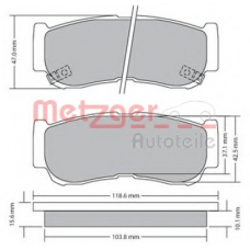 1170325 METZGER Комплект тормозных колодок, дисковый тормоз