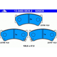 13.0460-5839.2 ATE Комплект тормозных колодок, дисковый тормоз