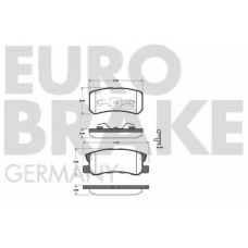 5502223025 EUROBRAKE Комплект тормозных колодок, дисковый тормоз