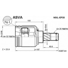 NSIL-EP20 ASVA Шарнирный комплект, приводной вал