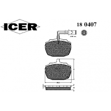 180407 ICER Комплект тормозных колодок, дисковый тормоз