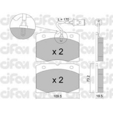 822-051-2 CIFAM Комплект тормозных колодок, дисковый тормоз