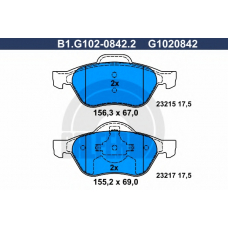 B1.G102-0842.2 GALFER Комплект тормозных колодок, дисковый тормоз