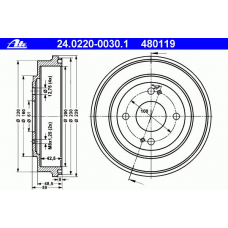 24.0220-0030.1 ATE Тормозной барабан