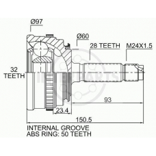 OJ-0852 InterParts Шарнирный комплект, приводной вал