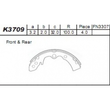 K3709 ASIMCO Комплект тормозных колодок