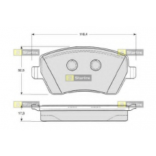 BD S331P STARLINE Комплект тормозных колодок, дисковый тормоз