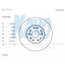 BR-9375 KAVO PARTS Тормозной диск