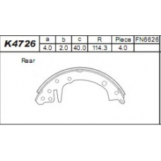 K4726 ASIMCO Комплект тормозных колодок