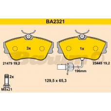 BA2321 BARUM Комплект тормозных колодок, дисковый тормоз