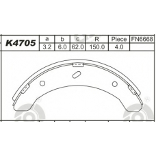 K4705 ASIMCO Комплект тормозных колодок