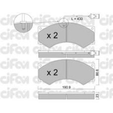 822-579-2 CIFAM Комплект тормозных колодок, дисковый тормоз