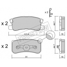 415.1 TRUSTING Комплект тормозных колодок, дисковый тормоз